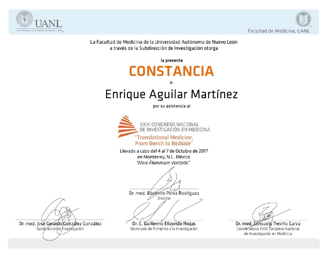 XXIX Congreso Nacional de Investigación en Medicina — Asistencia